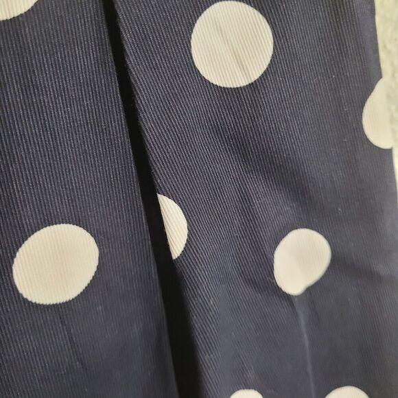 Eliza J Blue Polka Dot Dress Women's 4 Pleated Fit Flare Knee Length Sleeveless - Picture 6 of 13